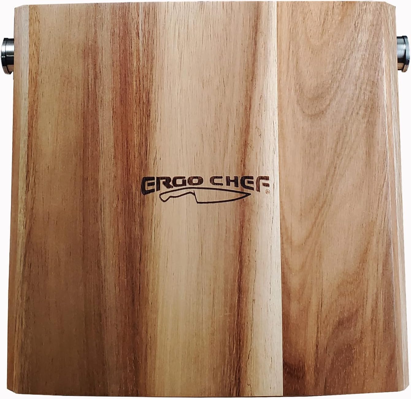 Ergo Chef Premium Acacia Wood Knife Block - 10 Slot Holder for Kitchen Knives, Scissors, and Sharpening Rods (knives Sold Separately)