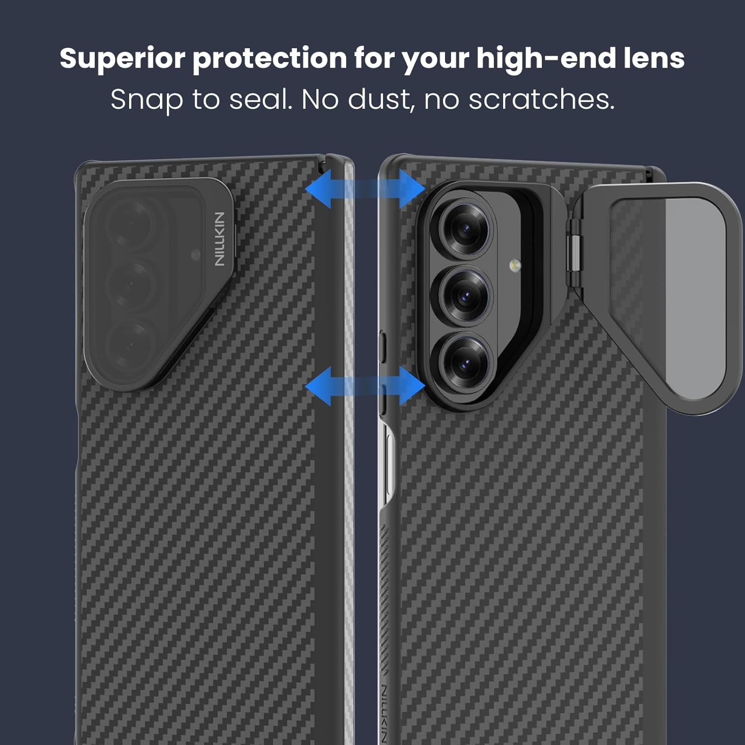 Nillkin CarboProp for Z Fold 7 Case with Camera Cover, Fit for MagSafe, Upgraded Full Camera Protection with Kickstand, Slim & Light, Hinge Protection, Anti Yellowing, Half-Wrap Case Black