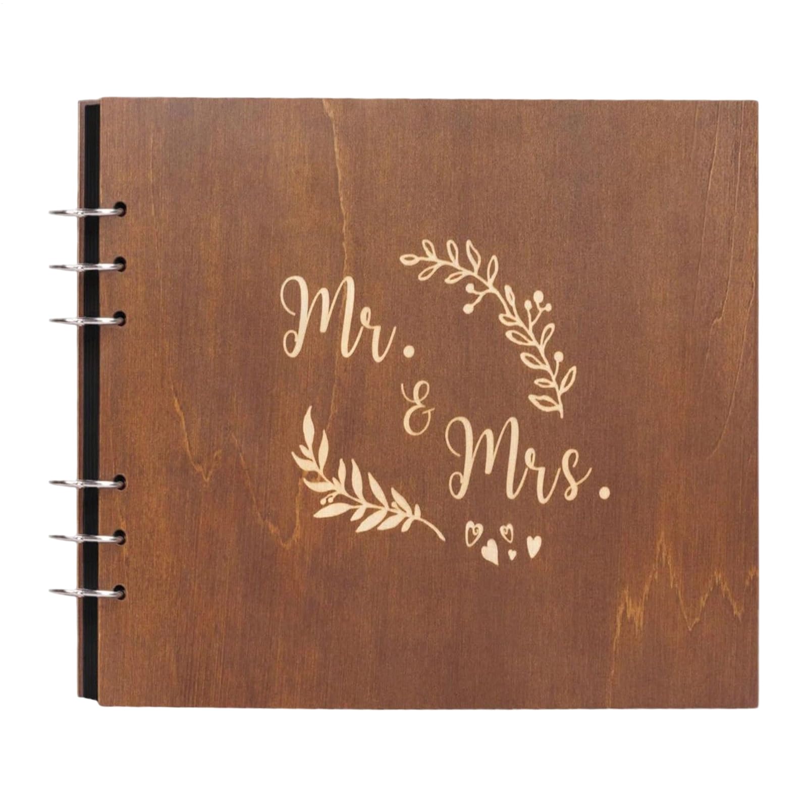 Livre d'or de mariage en bois 27x19 cm pour signature et souvenirs de fête