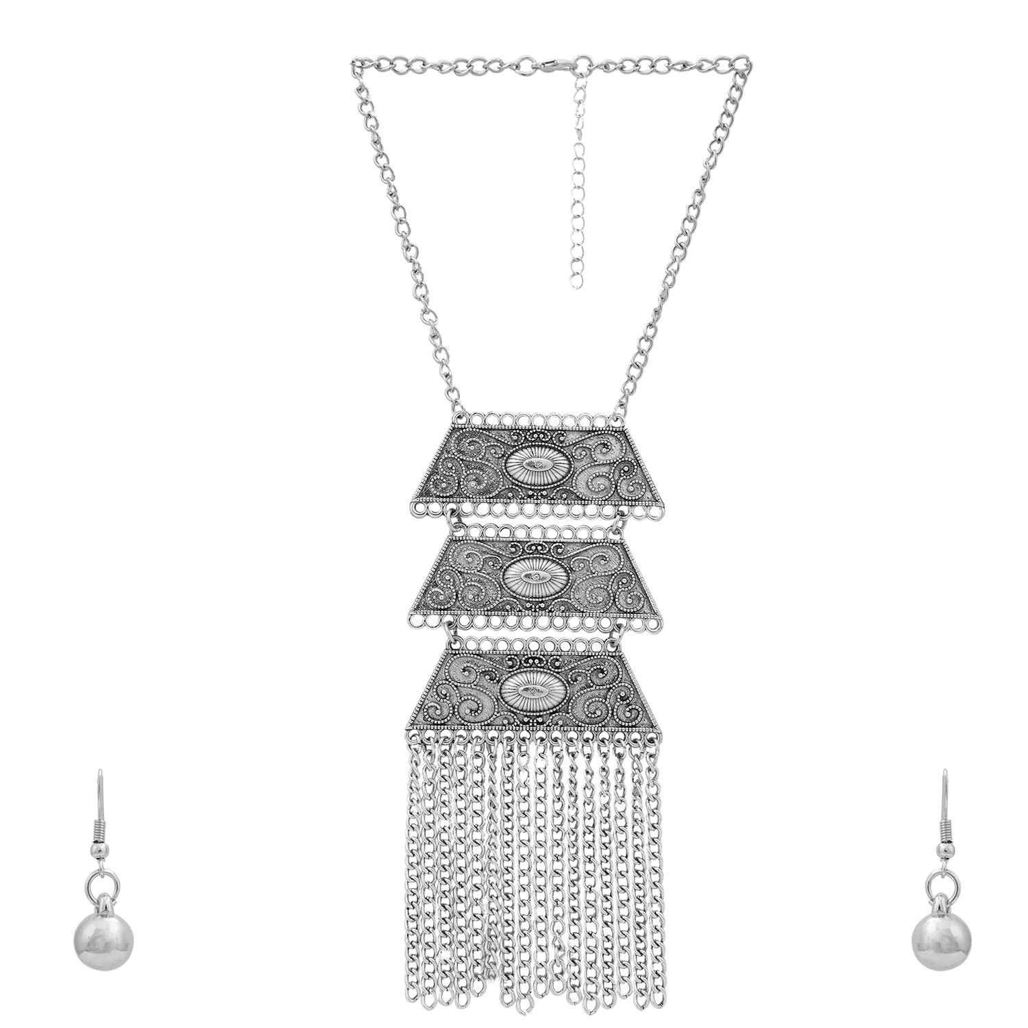 See full amazon price history chart for Aaishwarya Antique Silver Bohemian Style Long Oxidised Necklace Set For Women/Girls Aaishwarya Antique Silver Bohemian Style Long Oxidised Necklace Set For Women/Girls (B01LY1C12O) Amazon Price History, Amazon Price Tracker
