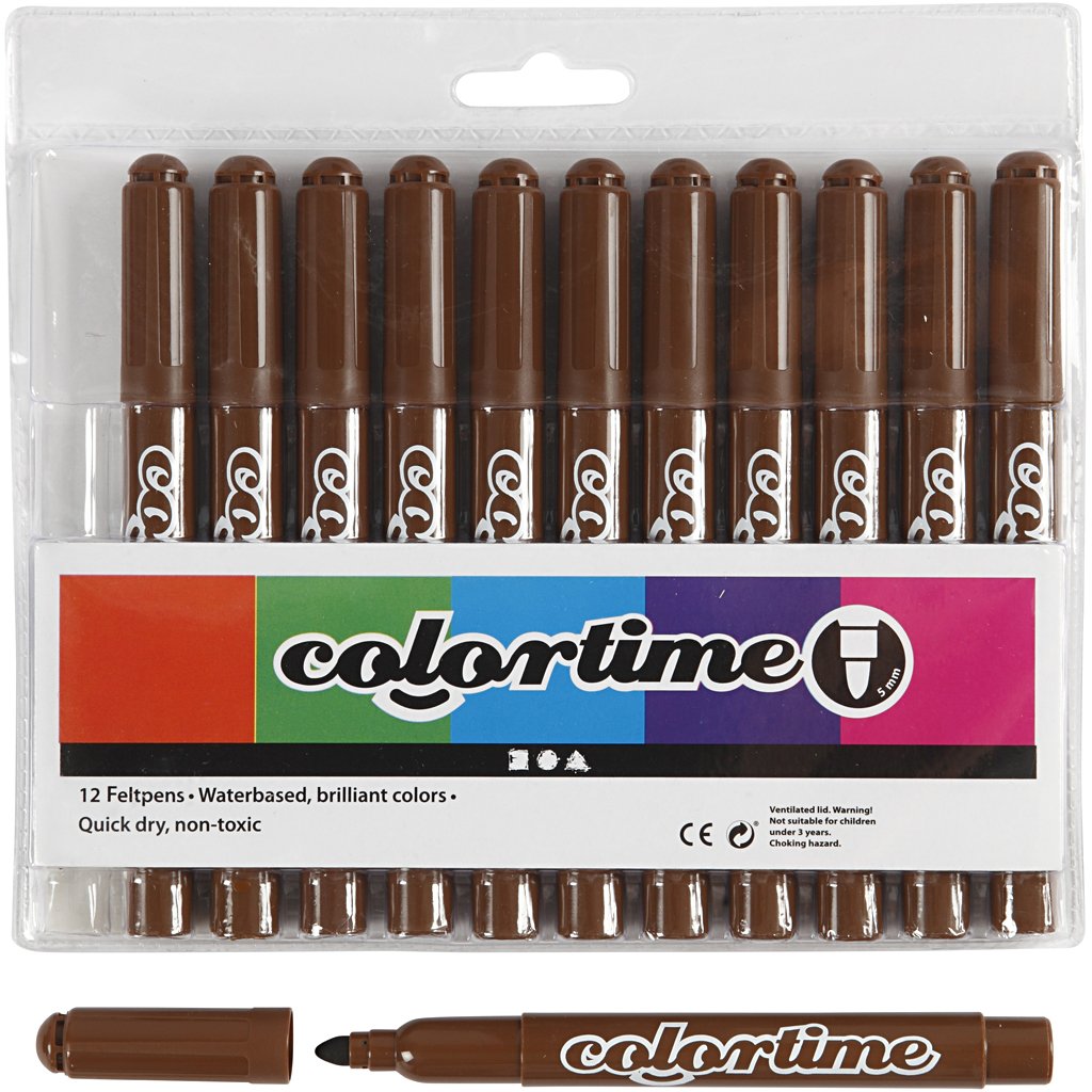 Colortime feutres à encre à eau avec pointe bloquée