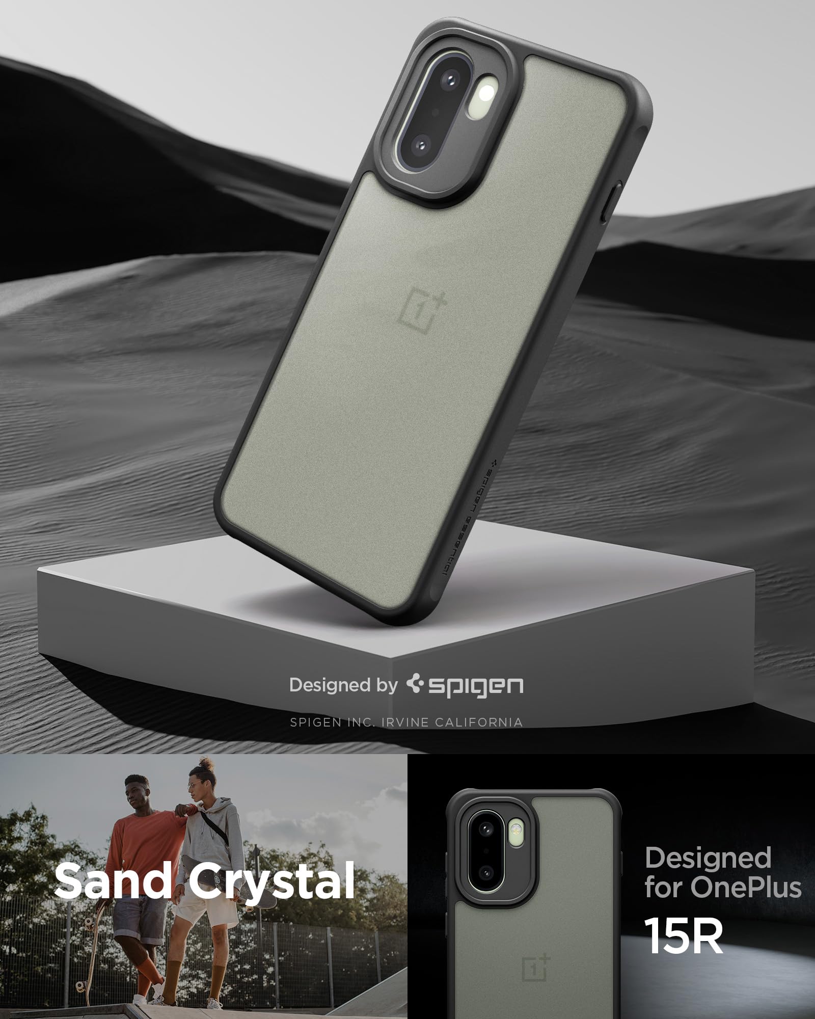 Spigen Essential Sand Crystal Case for OnePlus 15R, Frost Black — Amazon image 2