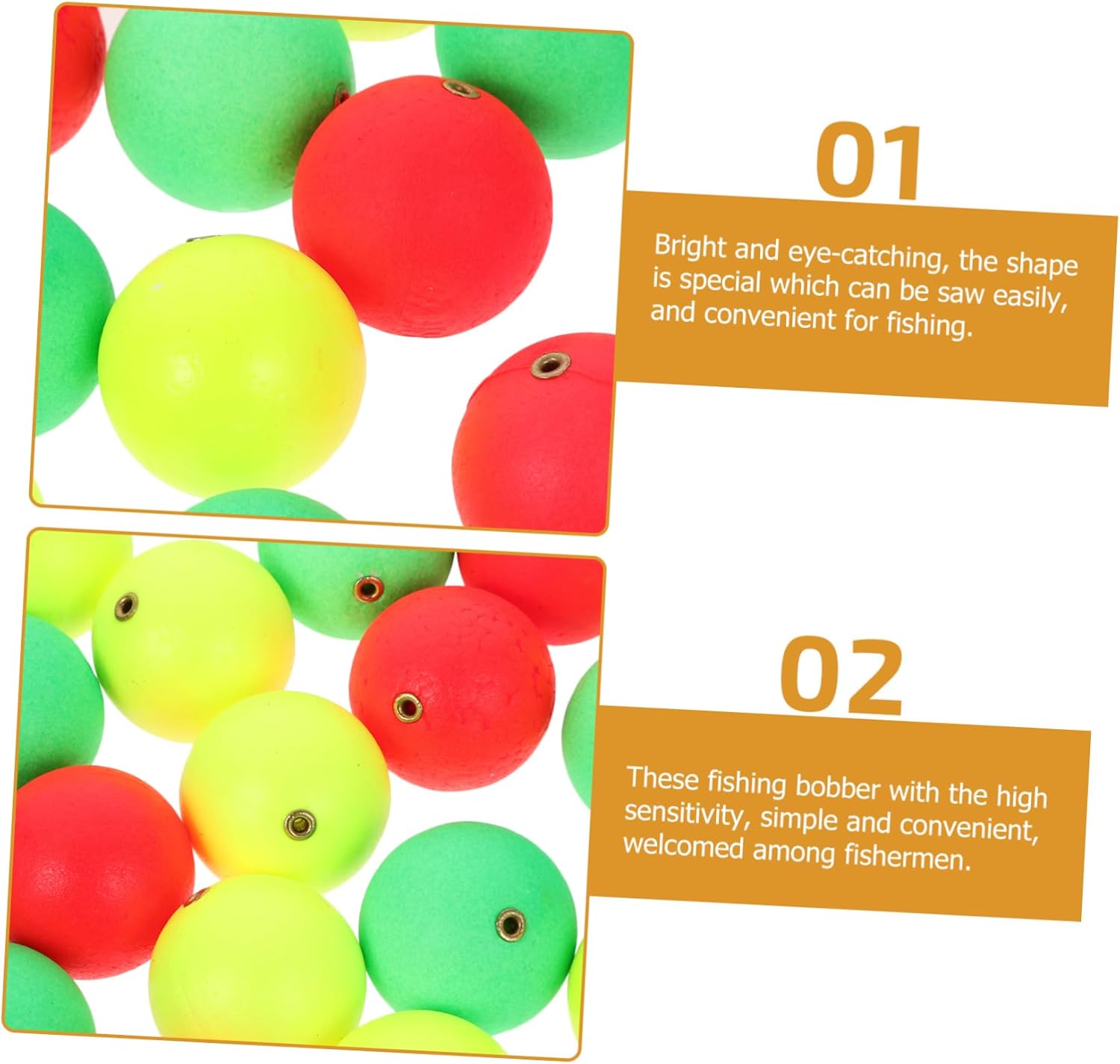 Sosoport 120pcs Fishing Bobbers Floats Bobber Stops High Buoyancy Foam Floats Bright Fishing Equipment