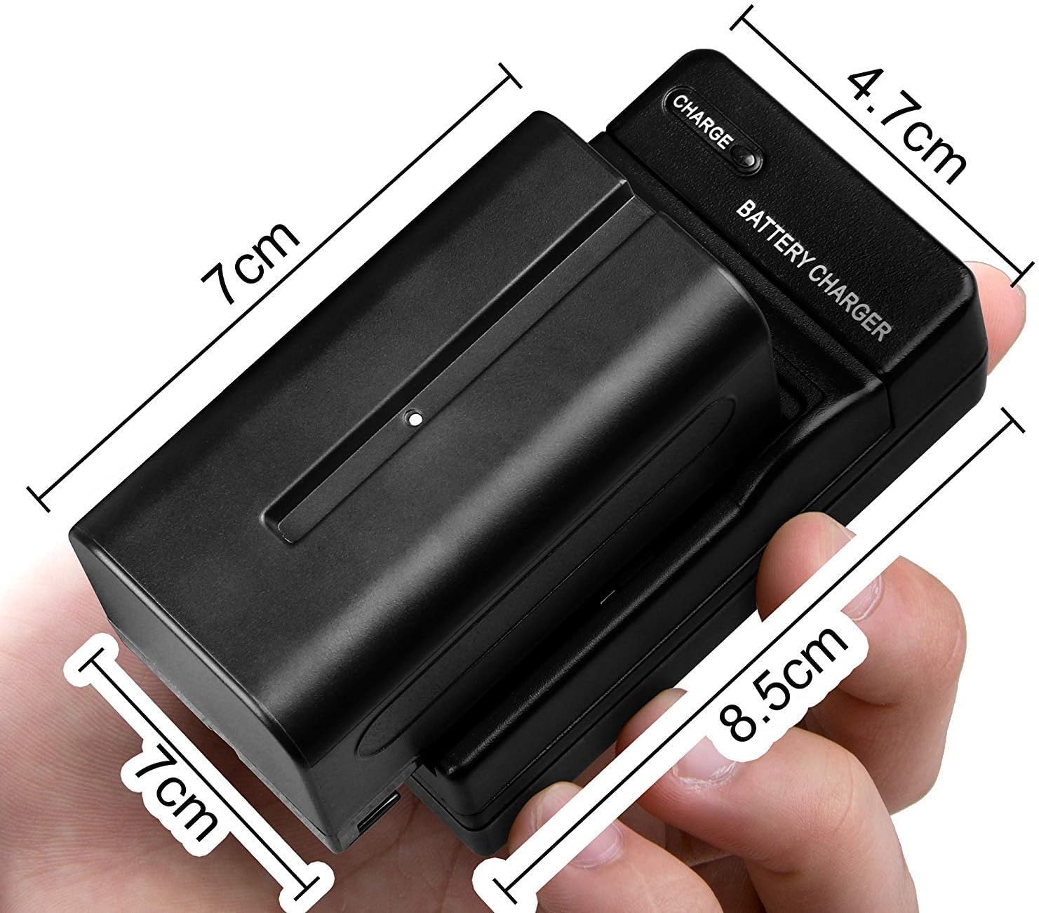 GVM Video Licht Zubehör Netzteil für LED 480 520 672 800D, Ersatzakku mit Ladegerät für Akkus der 750 Serie Battery Power Supply, 4400mAh 32.6Wh NP 750 Batterie for GVM videolicht led Panel