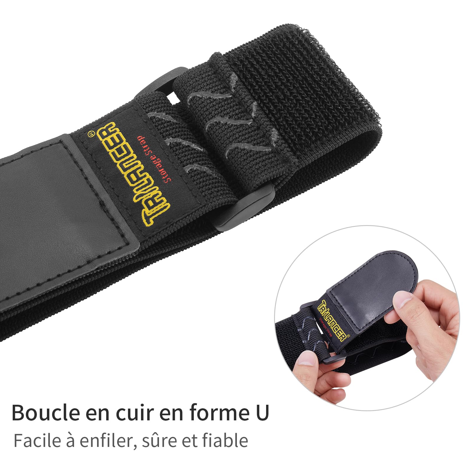 Lot De 4 Sangles Velcro élastiques HENGBIRD – 40 X 5 Cm, Silicone Antidérapant – Pour Vélo, Câbles, Pantalon, Ski, Rangement
