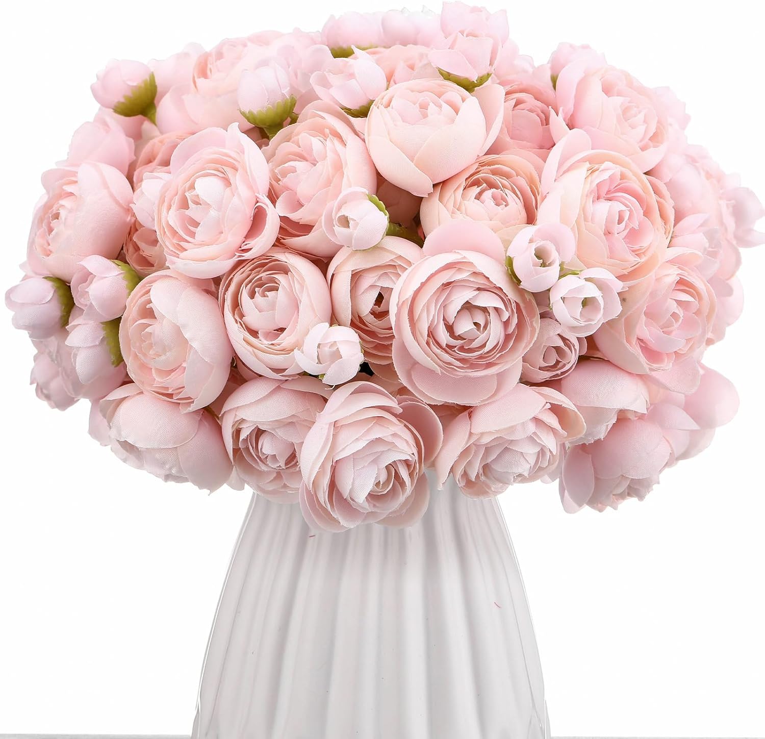 Giegxin 48 Pcs Ranunculus Artificial Flower,Real Touch Peonies Artificial Flower Silk Faux DIY Bouquet for Wedding Bridal Shower Valentine Centerpieces Arrangements Home Decorations (Pink) - Image 8