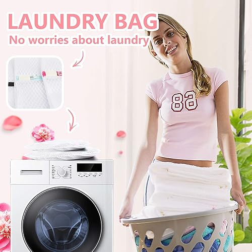 Miniatura 7 de Sihuuu Bolsas de lavandería de malla para ropa delicada con cremallera premium, bolsa de almacenamiento de viaje, bolsas de lavado de ropa para