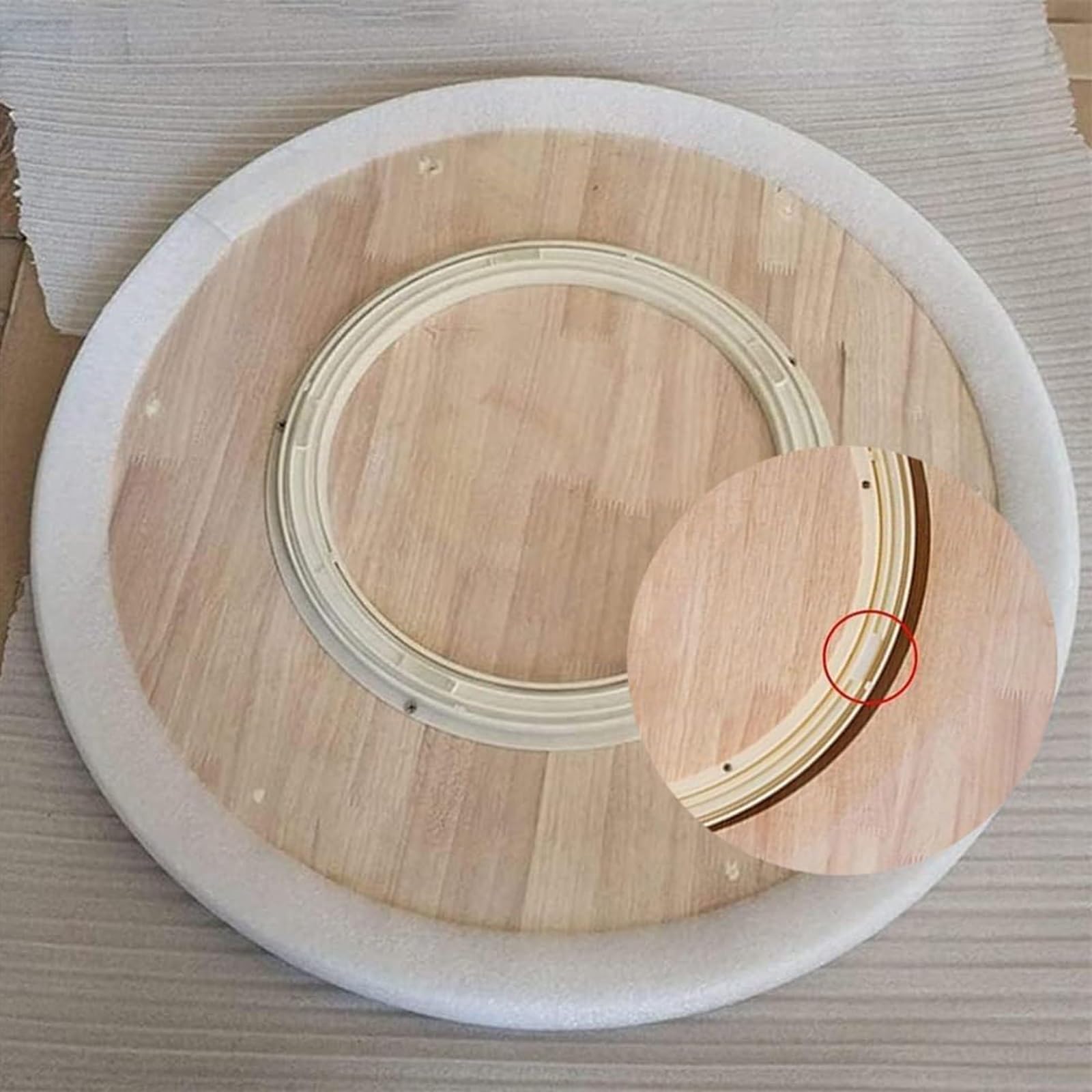 Lazy Susan Gramofon do biurka stojącego i domowego biura, 61 cm, obrotowa taca do serwowania, gładka i cicha, DIY, biurko, wykończenie z białego kamienia