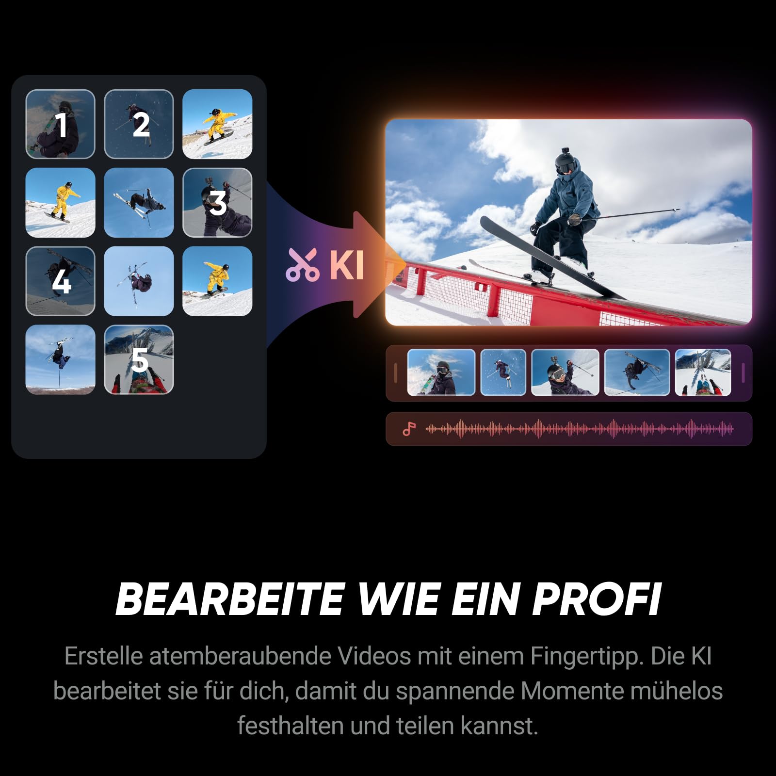 Insta360 Ace Pro 2 - Dual-Akku 8K Action-Cam mit Leica Objektiv, Videokamera für Sport, 1/1,3" Sensor, Dual-KI-Chip, führende Schwachlichtleistung & Audio, Flipscreen & KI-Editing für Vlogging