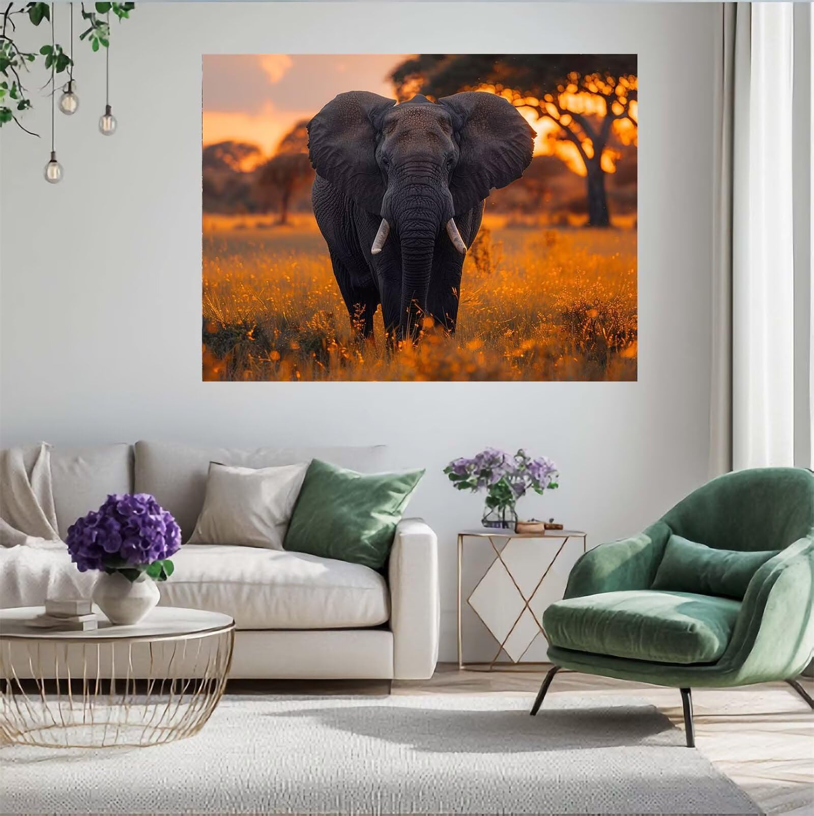 Puzzle Elefant Puzzle 3000 Teile Wiese Puzzles Erwachsene mit Geschenkbox, DIY Groß Holzpuzzle für Erwachsene, Geschicklichkeitsspiel für Die Ganze Familie Geschenke für Frauen 81 x 122 cm -1230y