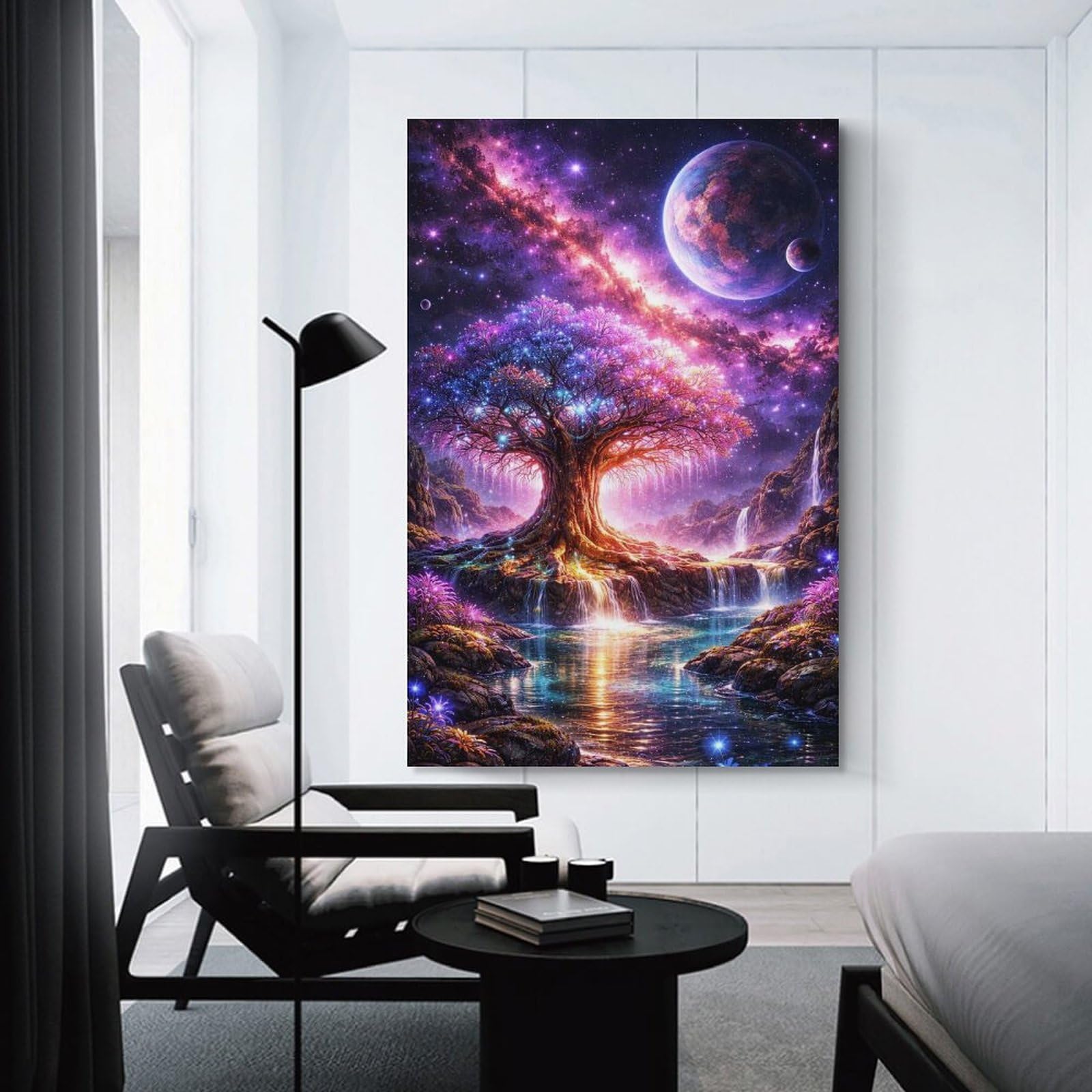 Junmoney Enchanted Cosmic Tree of Life Wall Picture Print 08x12inch(20x30cm), for Home Walls, Creative Rooms Or Shared Spaces, Stylish Home Artwork for Focal Walls
