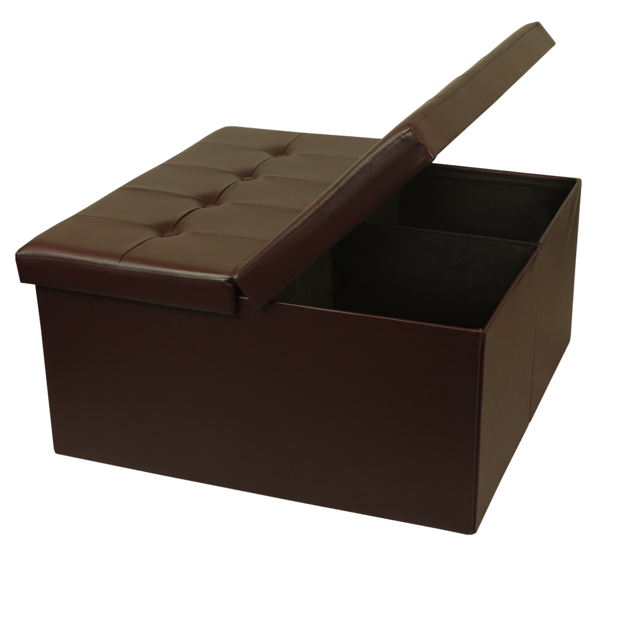 SONGMICS 43 Inches Folding Ottoman Bench, Storage Chest Footrest Padded