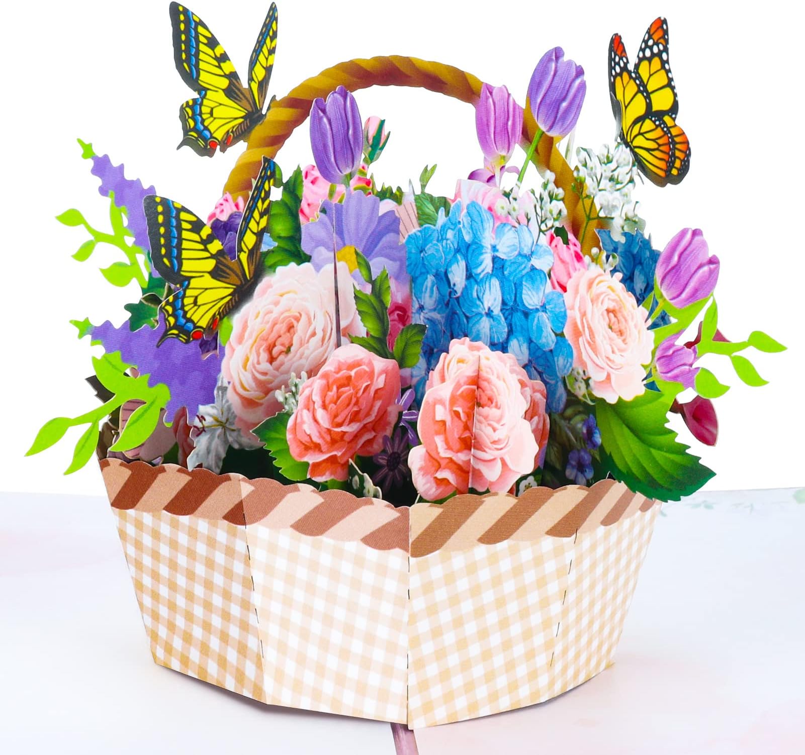Fuyamp 3D Pop Up Card for Women, Flowers Basket Birthday Card, Mothers Day Card, Valentines Day Card, Mum Birthday Cards, Gift Greeting Card for Women, Sister, Wife, Grandma, Teacher