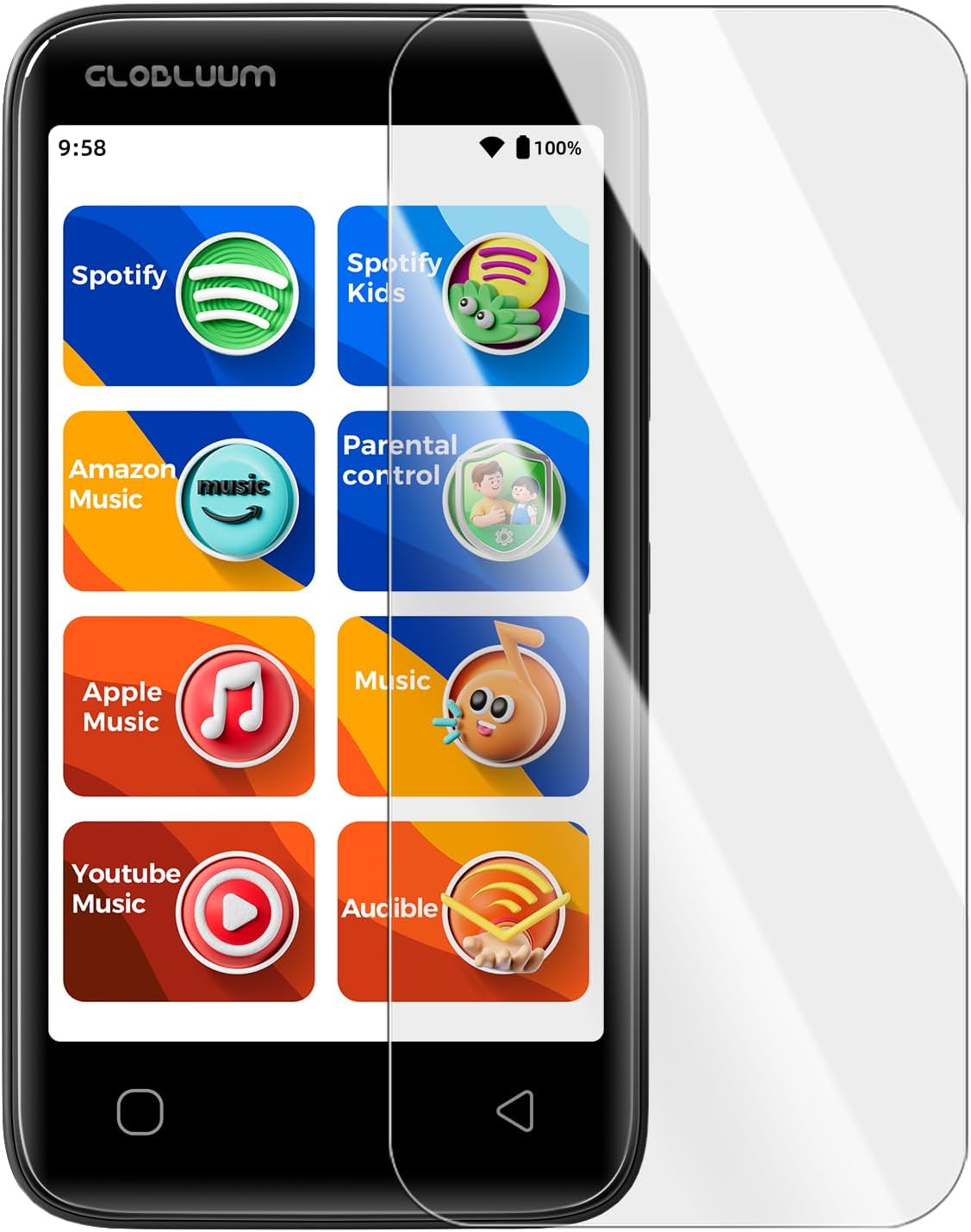 Screen Protector SU3, SU5, SU7, SU9 MP3 Player, 9H Tempered Glass Screen Protector, HD Clear, Scratch Resistant, Touch Sensitive, Anti Fingerprint, Bubble Free, Easy Install