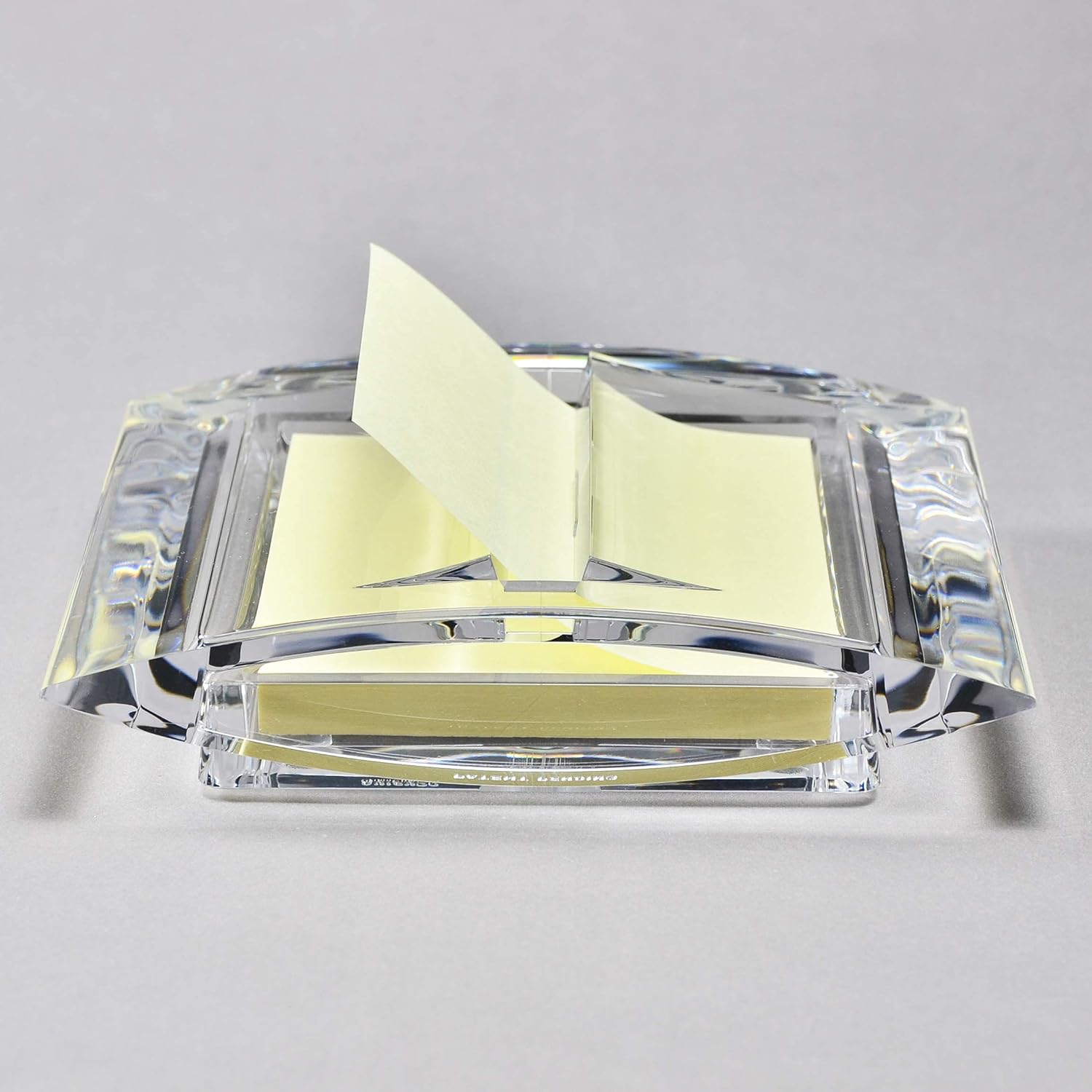 COM TOP - Note Dispenser for 3 x 3 Self Stick Note & Pen Holder Set, Acrylic Office Desk Accessories, Clear : Office Products