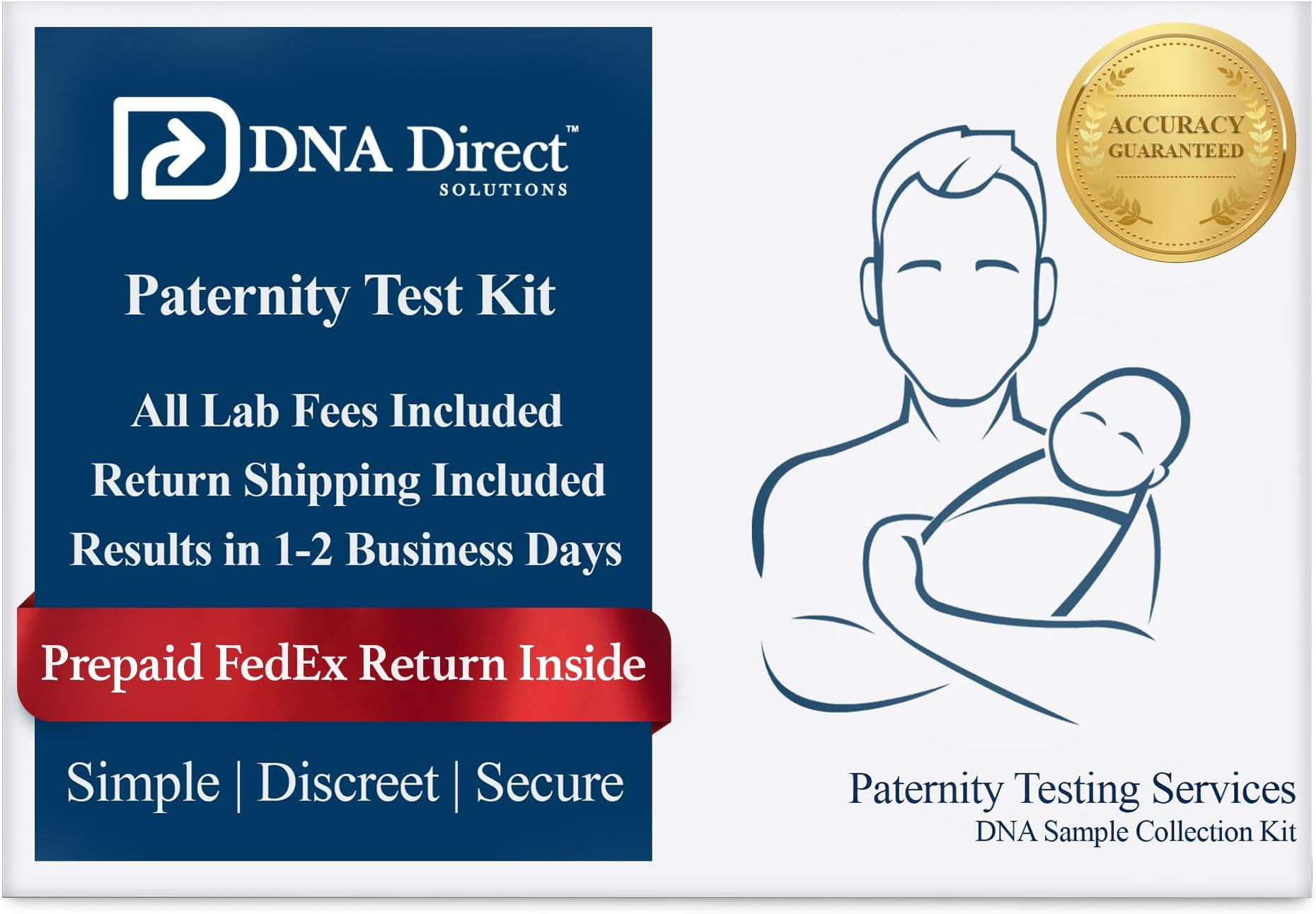 DNA Direct - Reliable At-Home Paternity Test for Child and Father, Fast and Dependable Paternity Test Results in 1-2 Days, All Lab Fees and FedEx 2Day Return Included