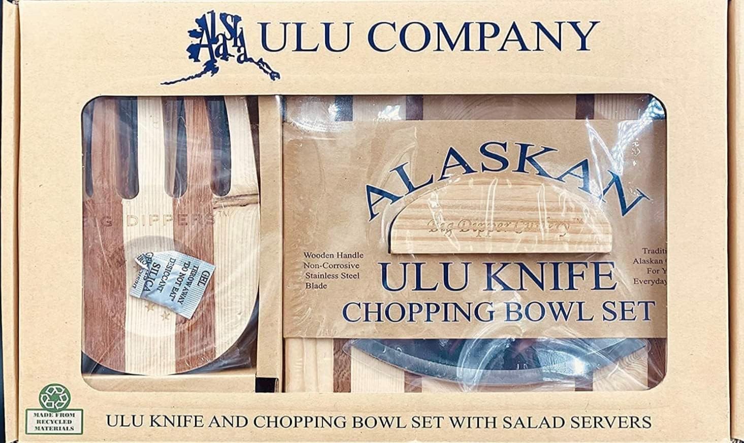 Alaska Ulu Knife and Chopping Bowl with Salad Claws