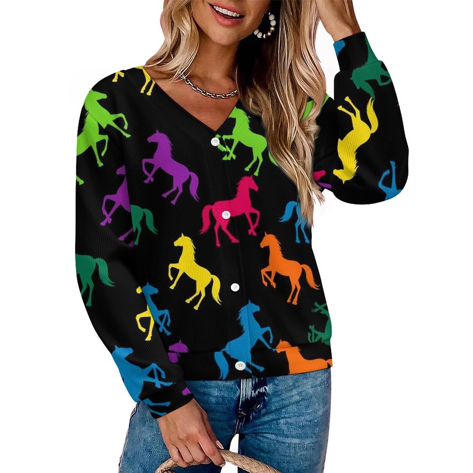 Women Sweaters Cardigan Long Sleeve Button Cardigan Outerwear Coats