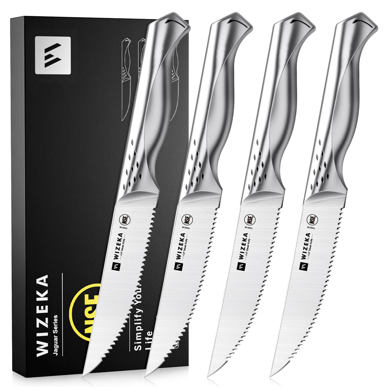WIZEKAJaguar Series 15 PCS＋Steak Knife Set of 4