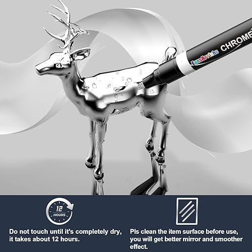 Miniatura 2 de FansArriche Marcadores cromados espejados, bolígrafos de pintura líquida permanente reflectante brillante cromado metálico para reparación, pintura