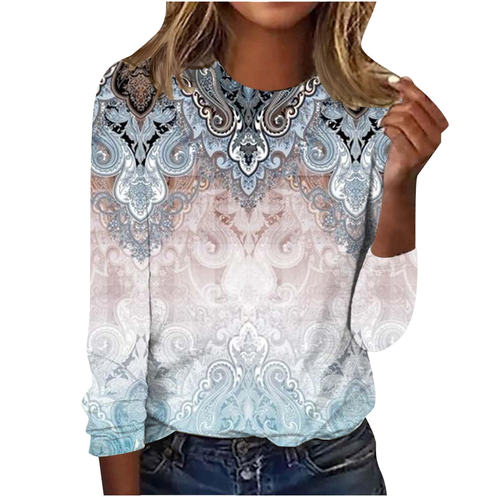 Amhomelytops For Women Uk Long Sleeve Elegant Blouses Crew Neck