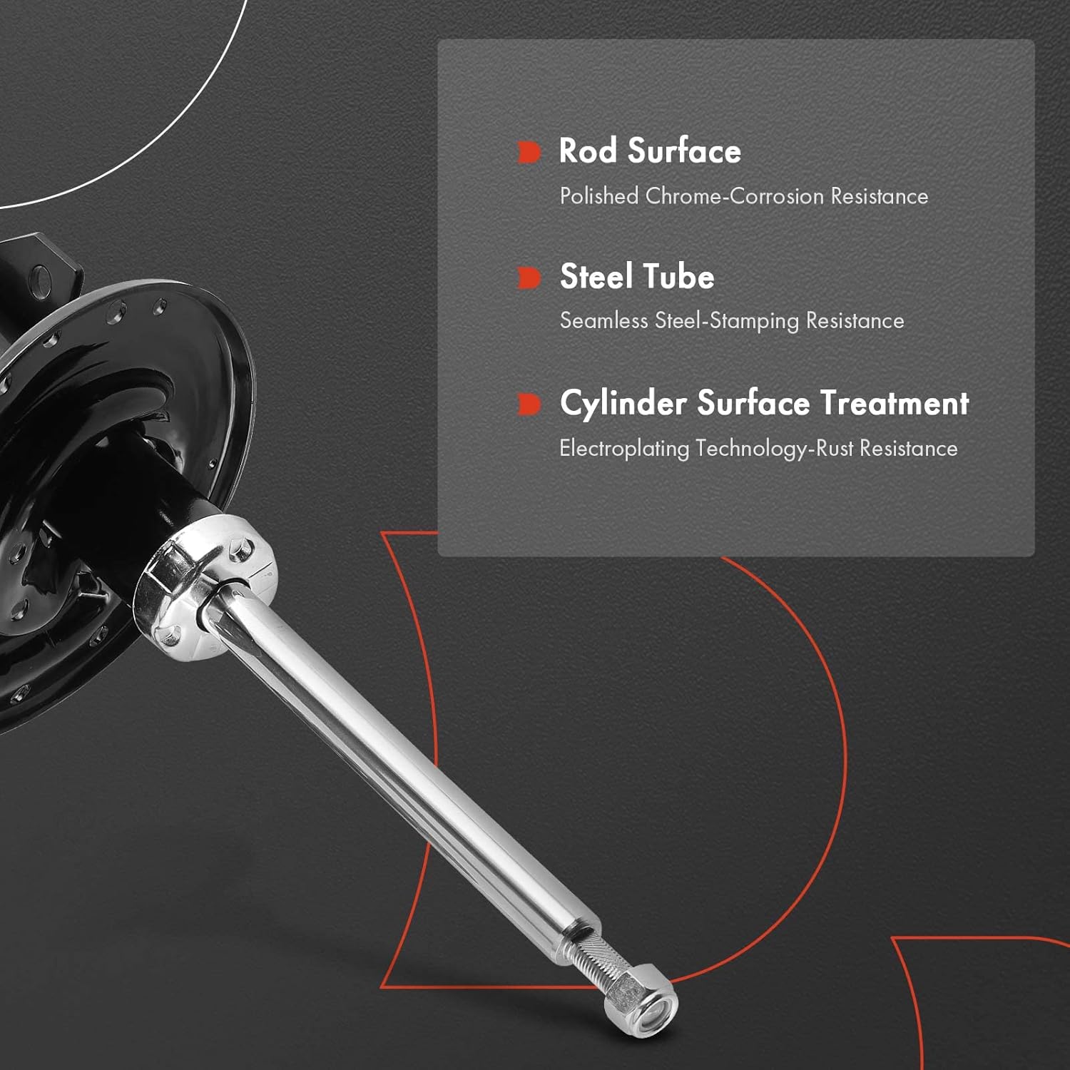 A-Premium Front Struts Compatible with Toyota Camry 2012-2017 - 2x Replacement Suspension Bare Strut Shock without Coil Spring