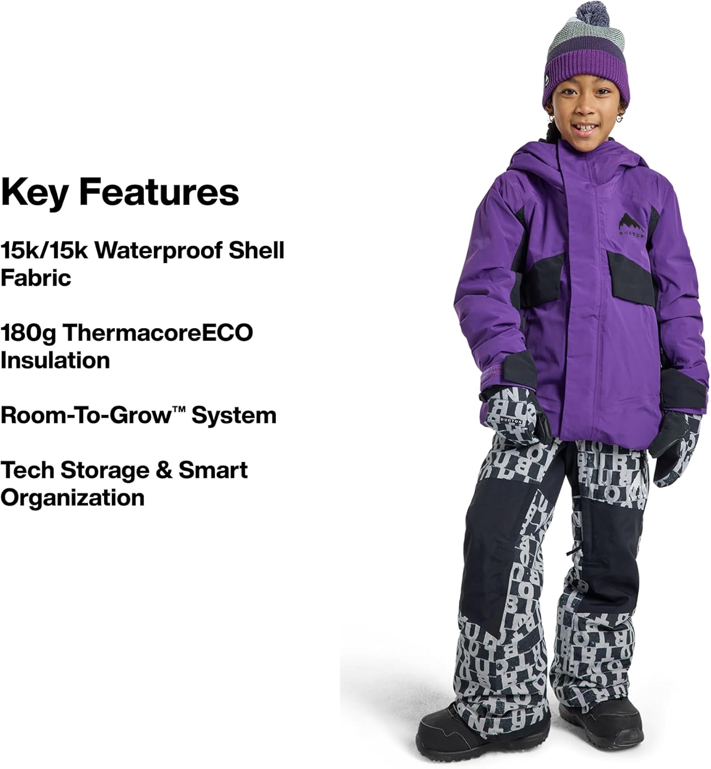 Burton Kids’ Ascutney 2-Layer Insulated Jacket – Waterproof Winter Coat for Boys & Girls with Room to Grow System - Image 5