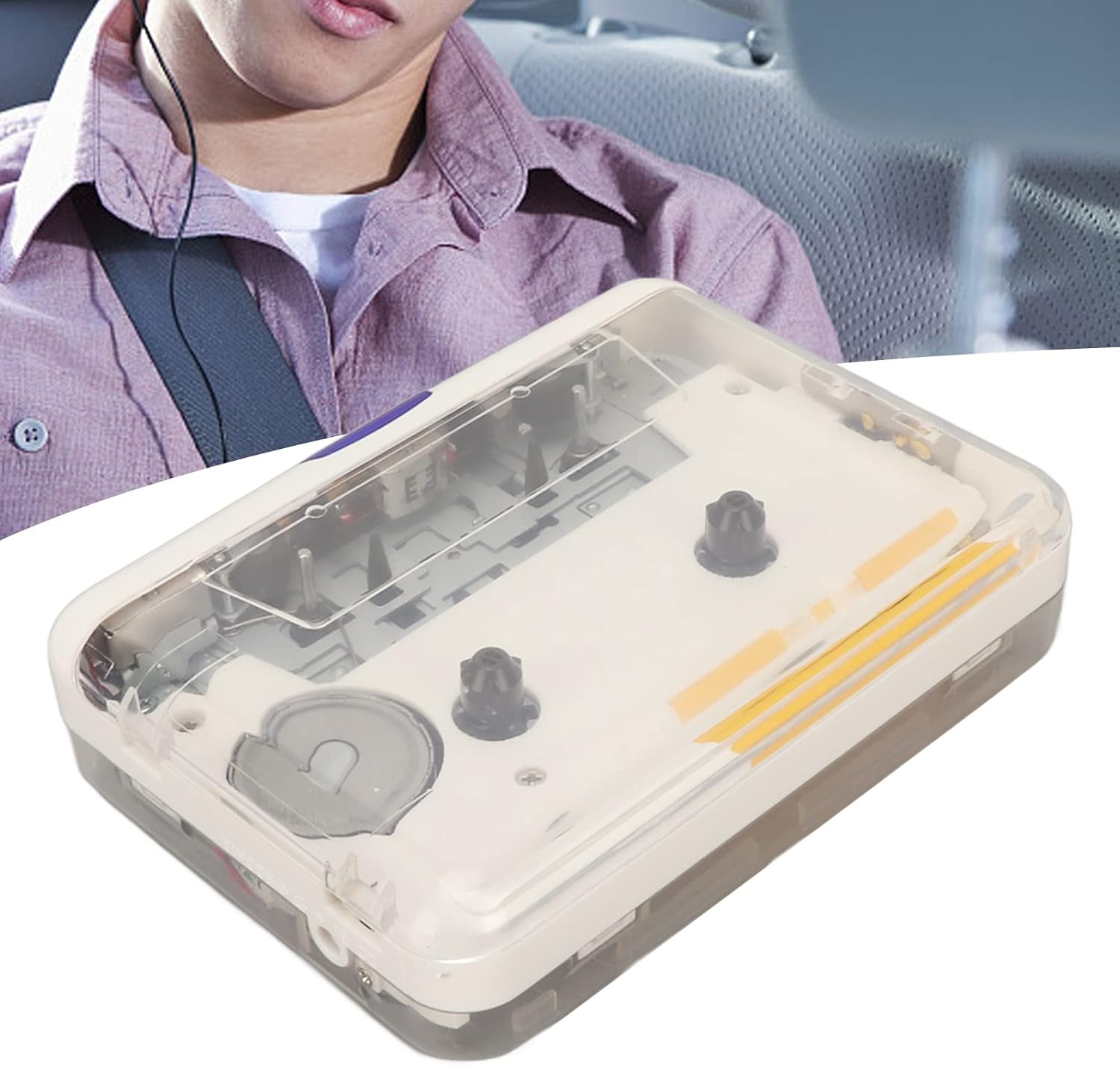 Cassette to MP3 Converter, USB Portable Tape Player White