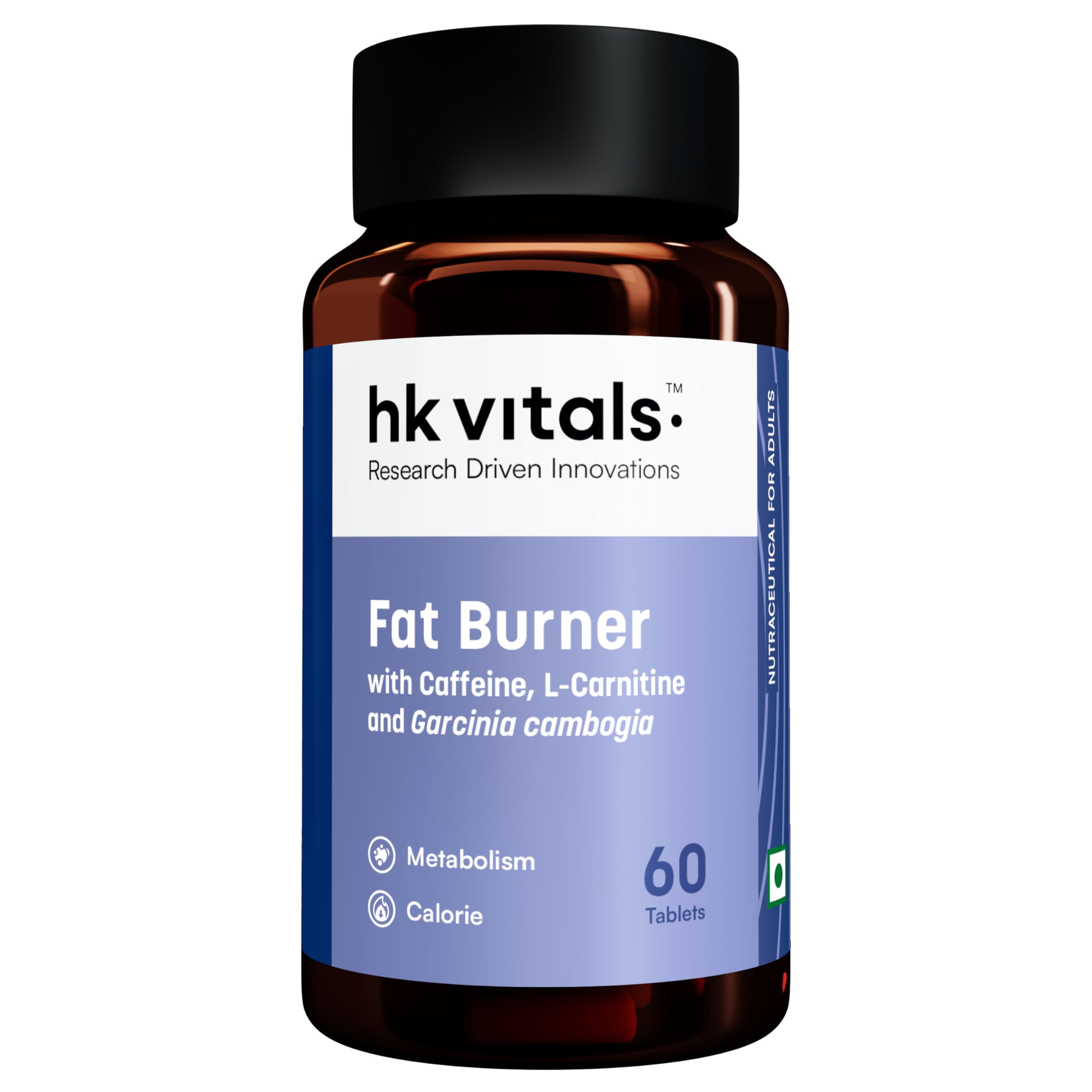 hk vitals Fat Burner (60 Tablets) | With L-Carnitine, Garcinia Cambogia, & Caffeine | Supports Weight Management & Fuels Metabolism