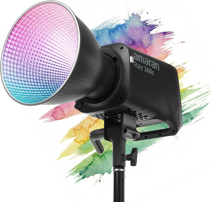 Ray 360c RGB COB LED Monolight | 360W Output, 2300K-10000K CCT, IP54 Weatherproof, OmniColor Engine, App Control, Bowens Mount, Professional Studio Lighting