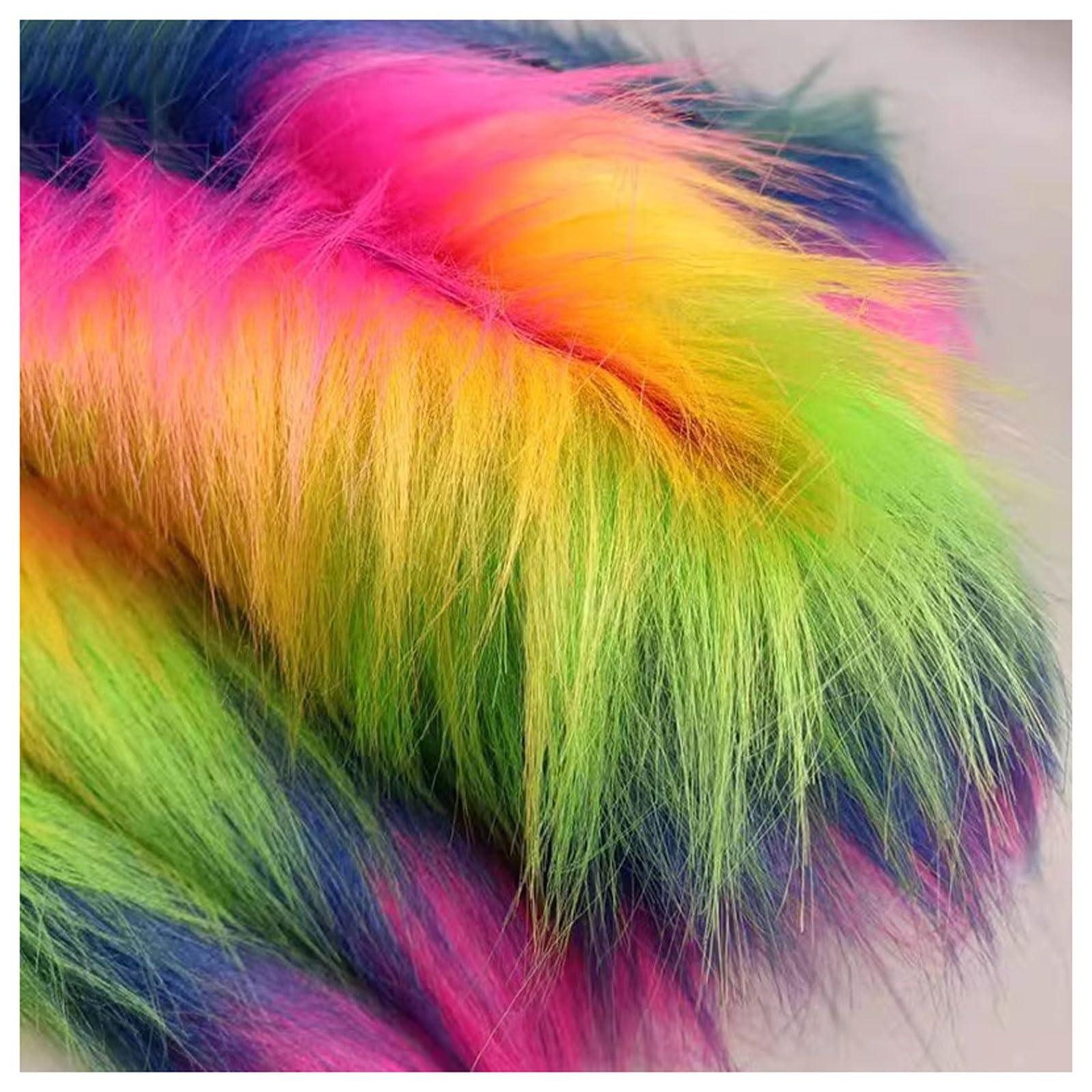 Shaggy Faux Fur Fabric 68 Colors Soft Plush12cm Long Pile Fake Fur Materials Craft Fabric, for Christmas Ornaments, Fursuit, Cosplay, Costume, Gnome Beards, Craft Supply, 50x180cm (Color : Multicolou โ image 1
