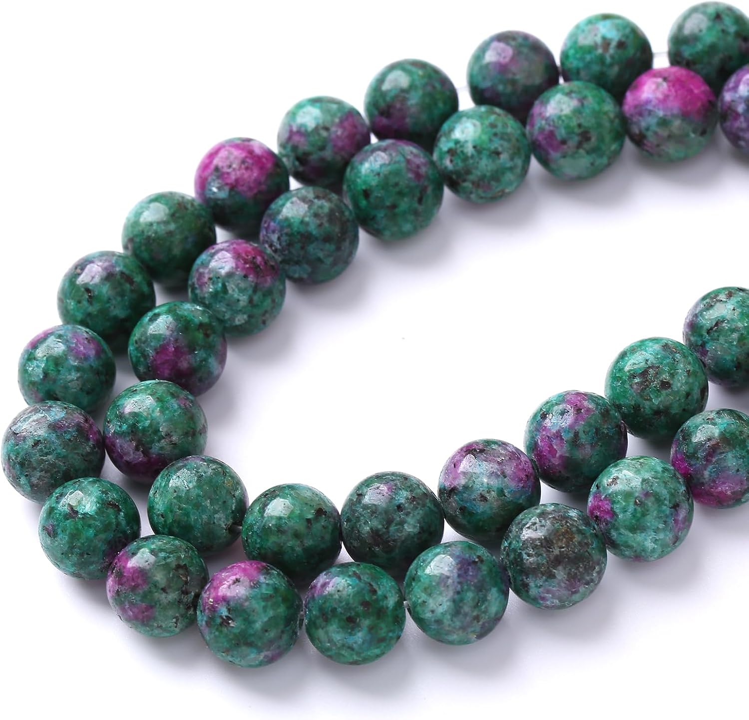 60pcs 6mm Natural Epidote Zoisite Stone Beads for Jewelry Making DIY Bracelet Necklace Accessories 15" Energy Healing Power Stone Beads image 3