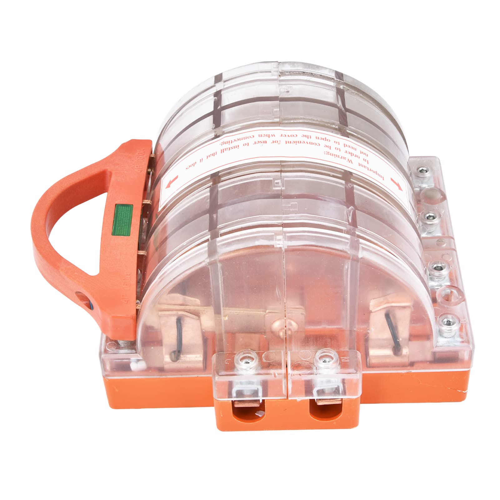 Yosoo Health Gear Interruptor de Cuchilla de 4, Interruptor de Cuchilla de Desconexión Transparente 160A AC380V Resina ABS Cobre con Indicadores LED Orificios de Cableado Grandes de Doble Tiro
