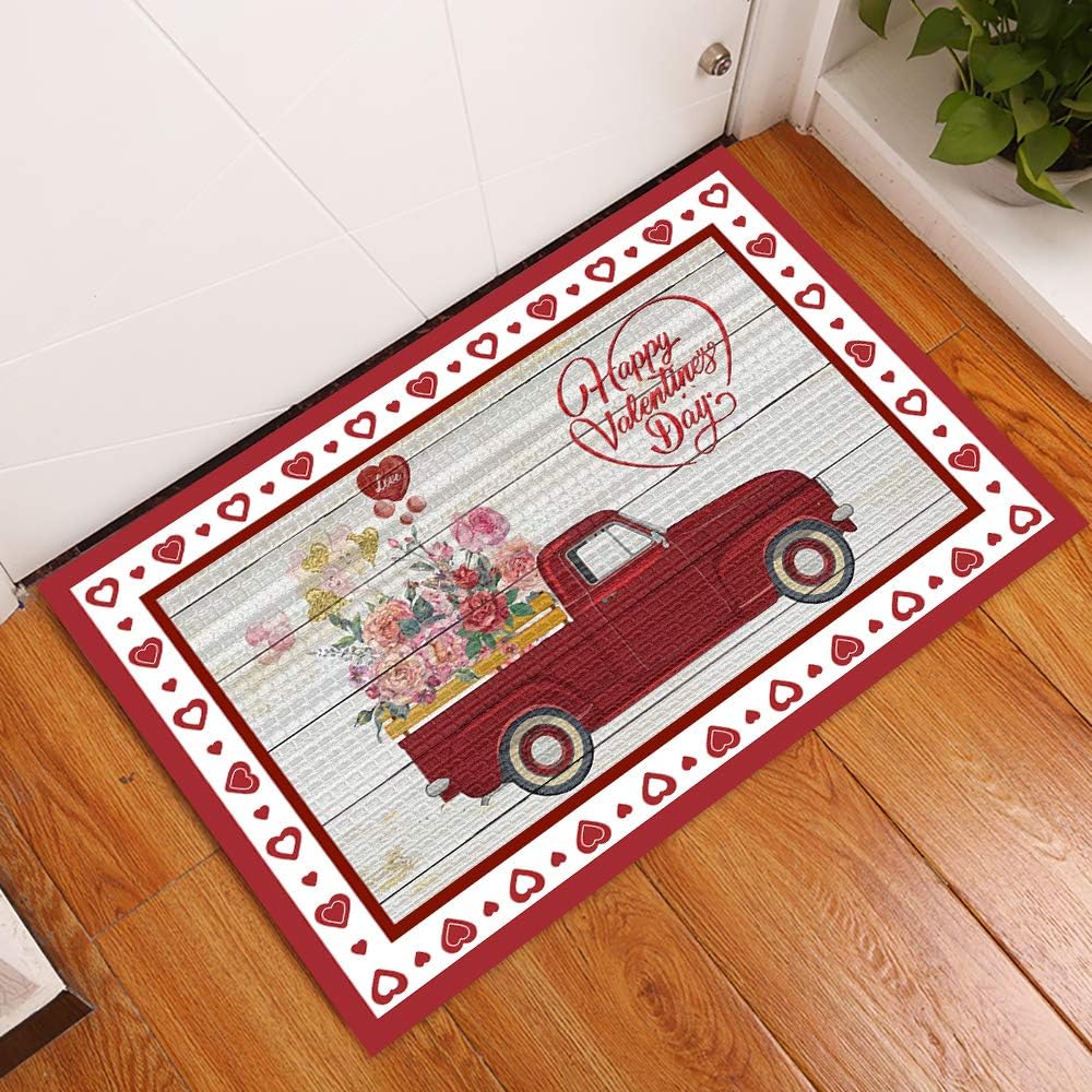 QICI Valentine's Day Doormat Entrance Mat Valentine's Day