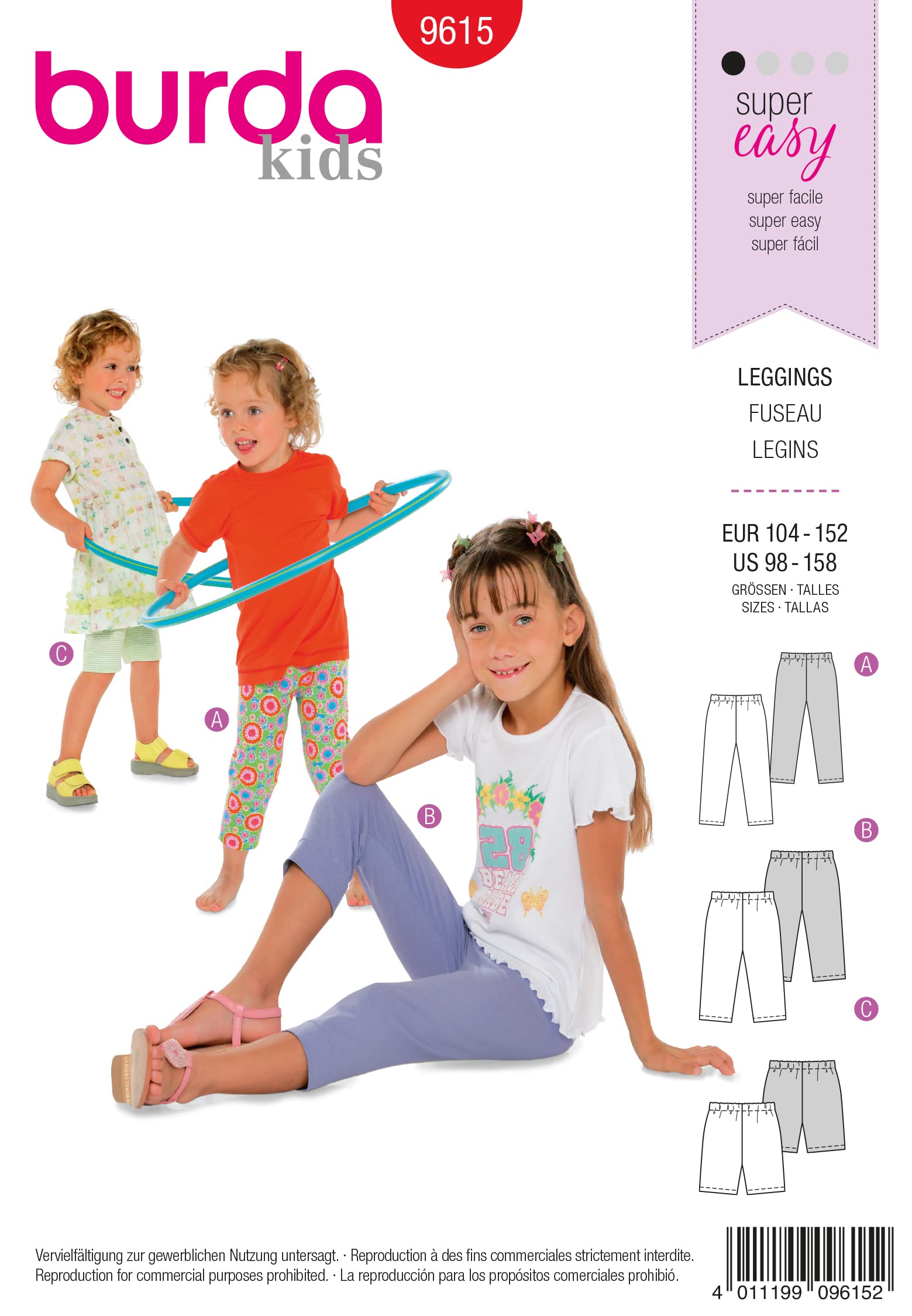 Burda b9615 Tapered Sewing Pattern 19 x 13 cm