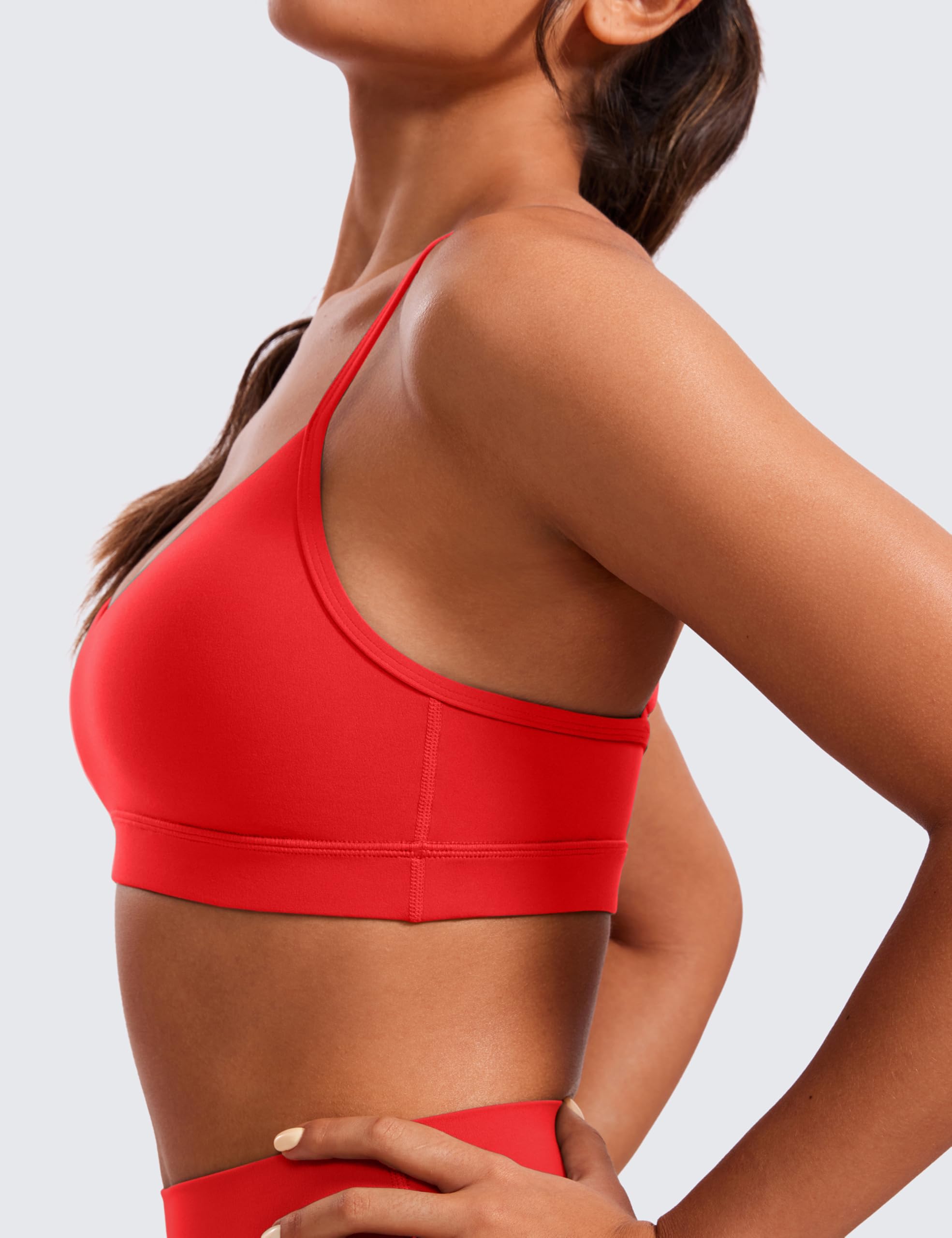 CRZ YOGA Butterluxe V Cuello Deportes Sujetadores para Mujer Ajustable Acolchado Yoga Sostén