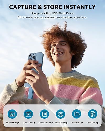 Miniatura 4 de Unidad flash de 256 GB con certificación MFi para iPhone iPad, Photo Stick para almacenamiento de memoria externa, respalda y guarda fotos videos