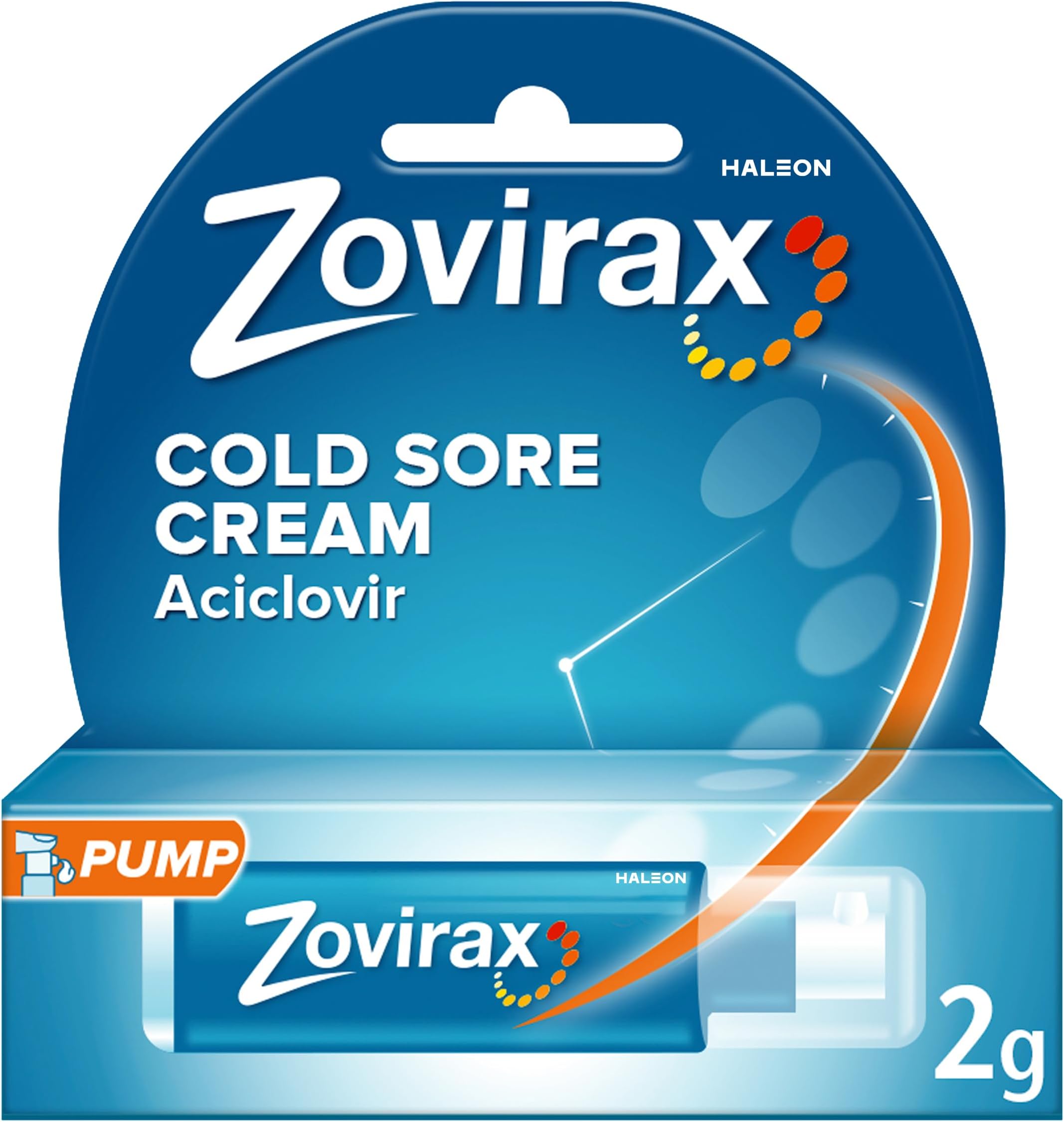 Cold Sore Cream for Lips, with Aciclovir, Cold Sore Cream Treatment, Pain Relief, Pump 2g