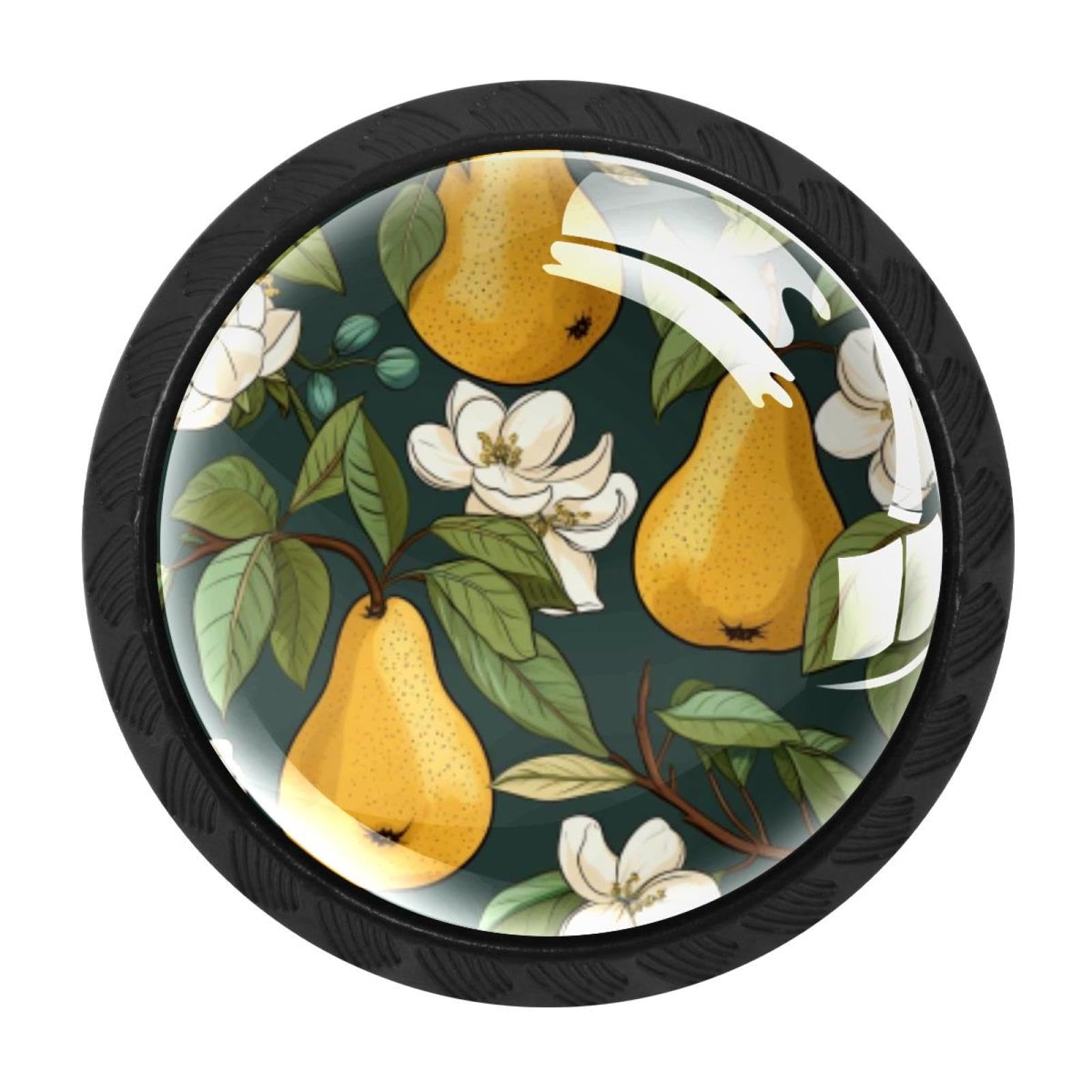CHENZZZZ 4 Pack Black Thanksgiving Pear Kitchen Handles, Cabinet Pulls Hardware for Cupboard Drawer Knobs Dresser Pulls