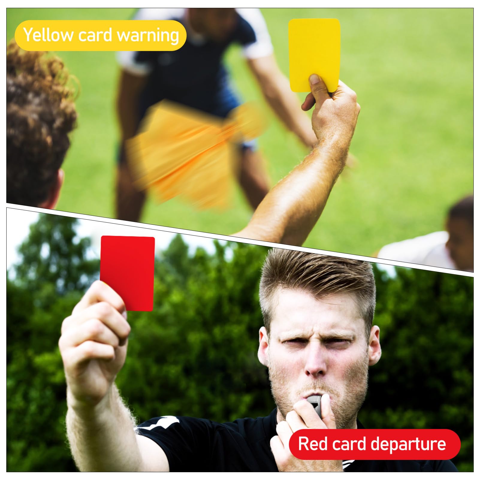 Toyvian 3 Juegos Tarjetas De Juez Deportivo Funcionarios Bandera De Árbitro Banderas De Arbitro De Futbol Equipo Banderas Rojas Fútbol Pena Banderas Amarillo Rojo De Polivinilo