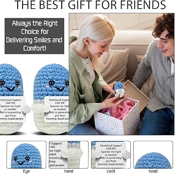 Emotional Support Blue Chill Pill, Pharmacy Gifts for Nurse CNA Pharmacist Doctor RN LPN, Nurse Gifts for Women Men, Nurses Week Gift
