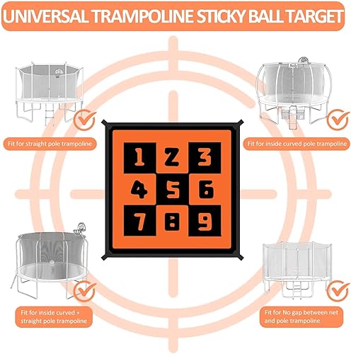 Miniatura 3 de Jumpfly 8 FT10 FT12 FT14 FT Trampoline Kids Dart Board Game Set, Recreational Trampolines Board Games Accessory with 10 Balls - Indoor Outdoor