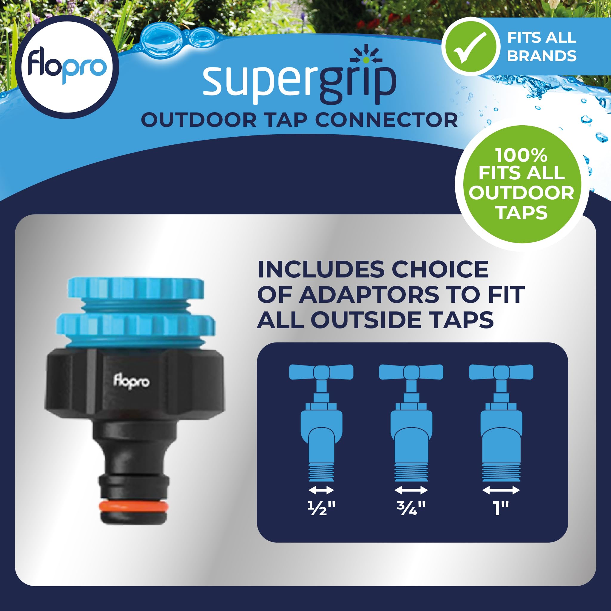 Flopro Perfect Fit Outside Tap Connector, Others, 1" (33.3mm), 3/4" (26.5mm), 1/2" (21mm) - Image 2