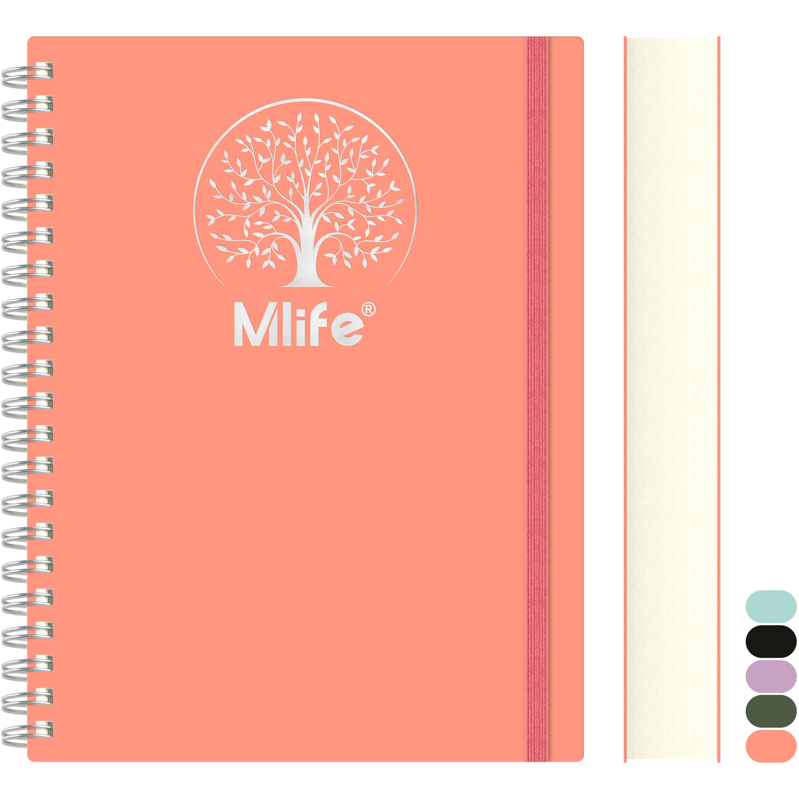 Mlife Notizbuch B5 Liniert, 300Seiten Spiralnotizbuch,PVC-Ha