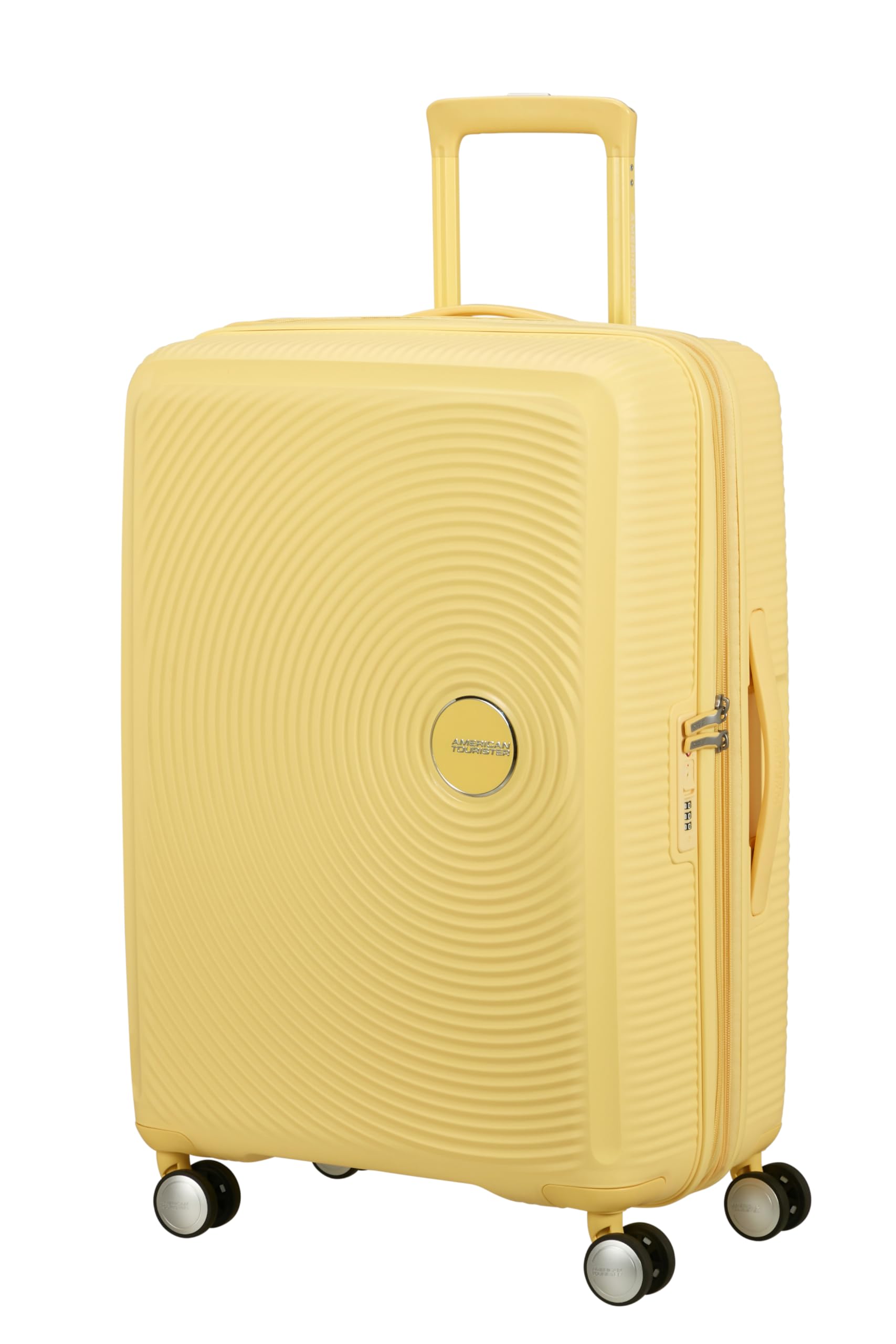 American Tourister Soundbox - Hartschalen-Koffer Mittelgroß, 67 cm - Trolley mit 4 Rollen, TSA-Schloss, erweiterbar & leicht, 71.5/81L, Gelb (Pastel Yellow)