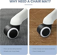 Vista 6 de Alfombrilla para Silla para Piso de Madera Dura y Baldosas, 47" x 60" Alfombrilla de Oficina Resistente para Sillas con Ruedas, Antideslizante, Sin