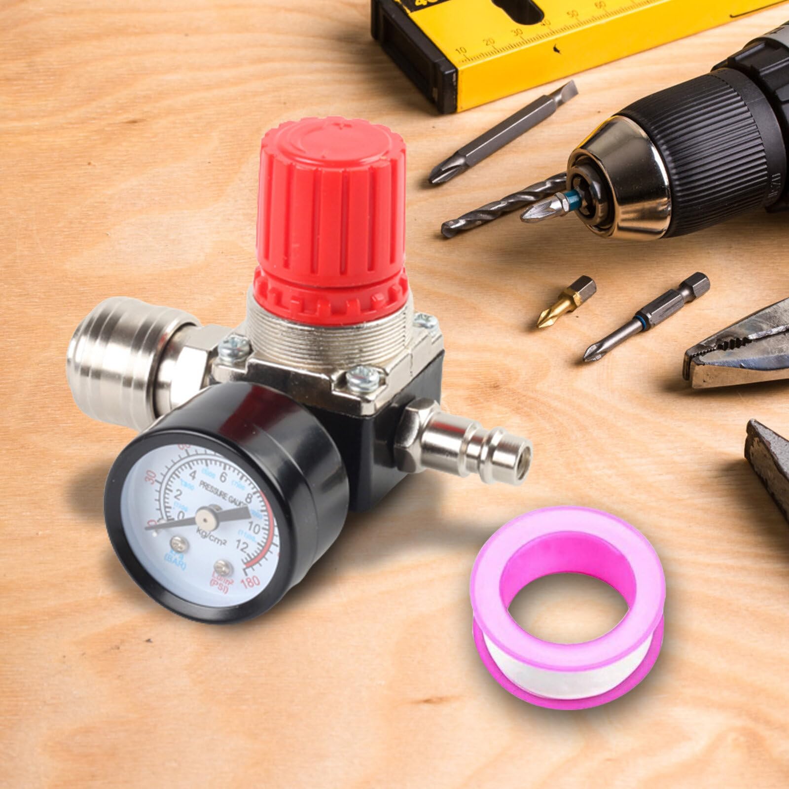Reduktor ciśnienia 1/4", 3 otwory, regulator ciśnienia powietrza, zawór przełączający ciśnieniowy z manometrem, wyłącznik ciśnieniowy, zawór regulacyjny 175 psi do sprężarki powietrza, sprężarki