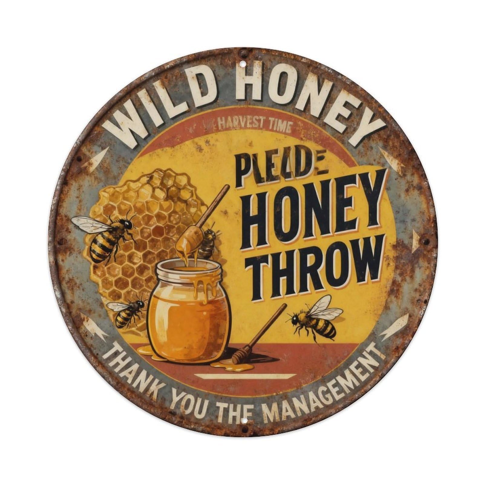 Wild Honey Harvest Time Metal Tin Sign Plaque