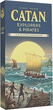 CATAN Explorers & Pirates 5-6 Player Expansion 6th Edition Add More Players to Your Adventure, Strategy Game for Kids & Adults, Ages 12+, 3-6 Players, 90-120 Minute Playtime