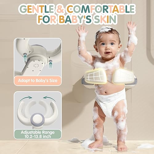 Vista 4 de Soporte de Baño para Bebé con Soporte de Ducha - Soporte de Ducha para Bebé Montado en la Pared con Ventosas Fuertes. Soporte Plegable Ajustable